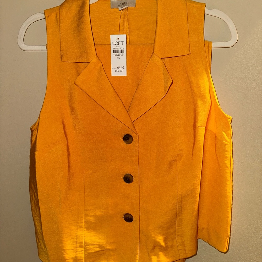 NWT LOFT Mustard Yellow Textured Garment